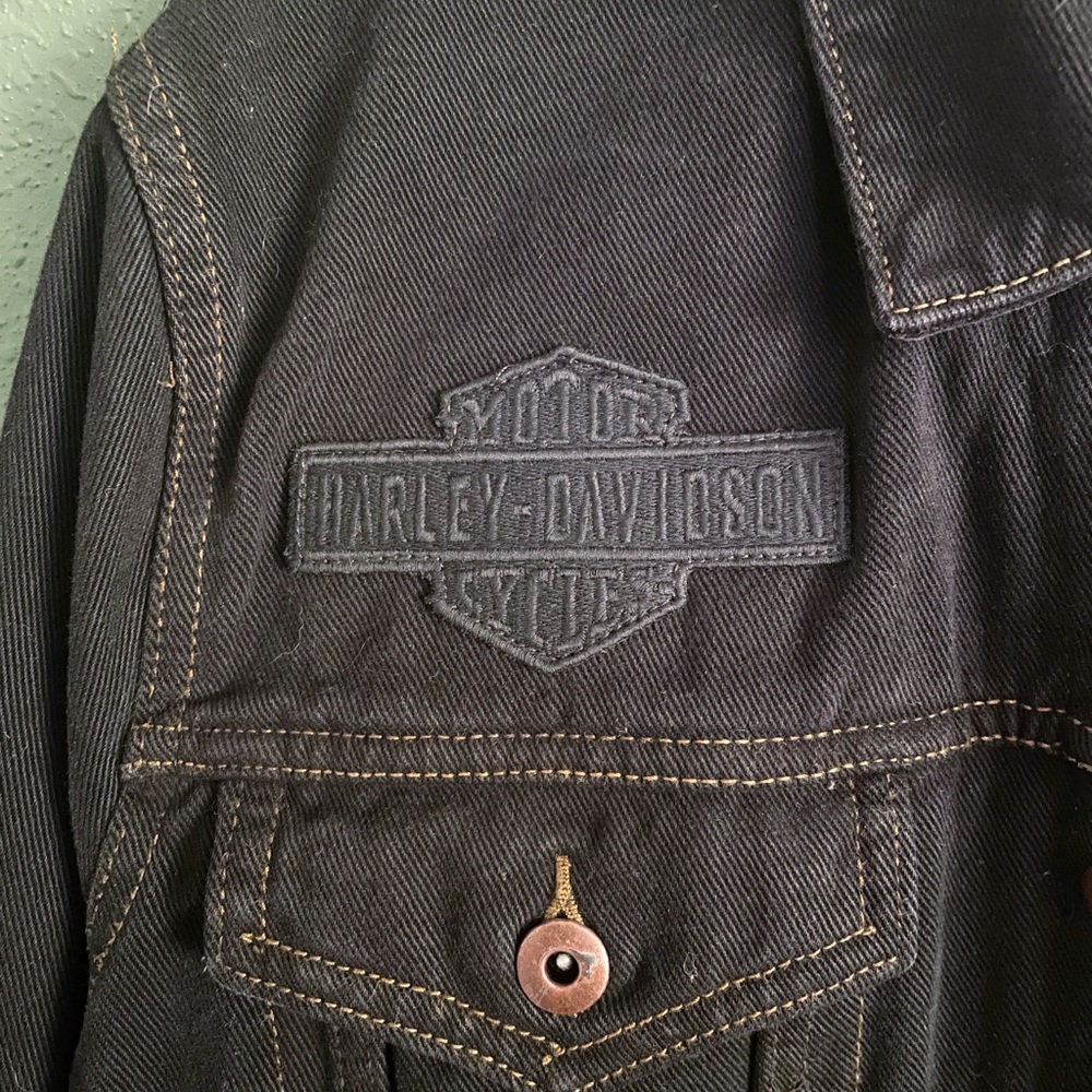 Harley-Davidson black over dyed denim jacket